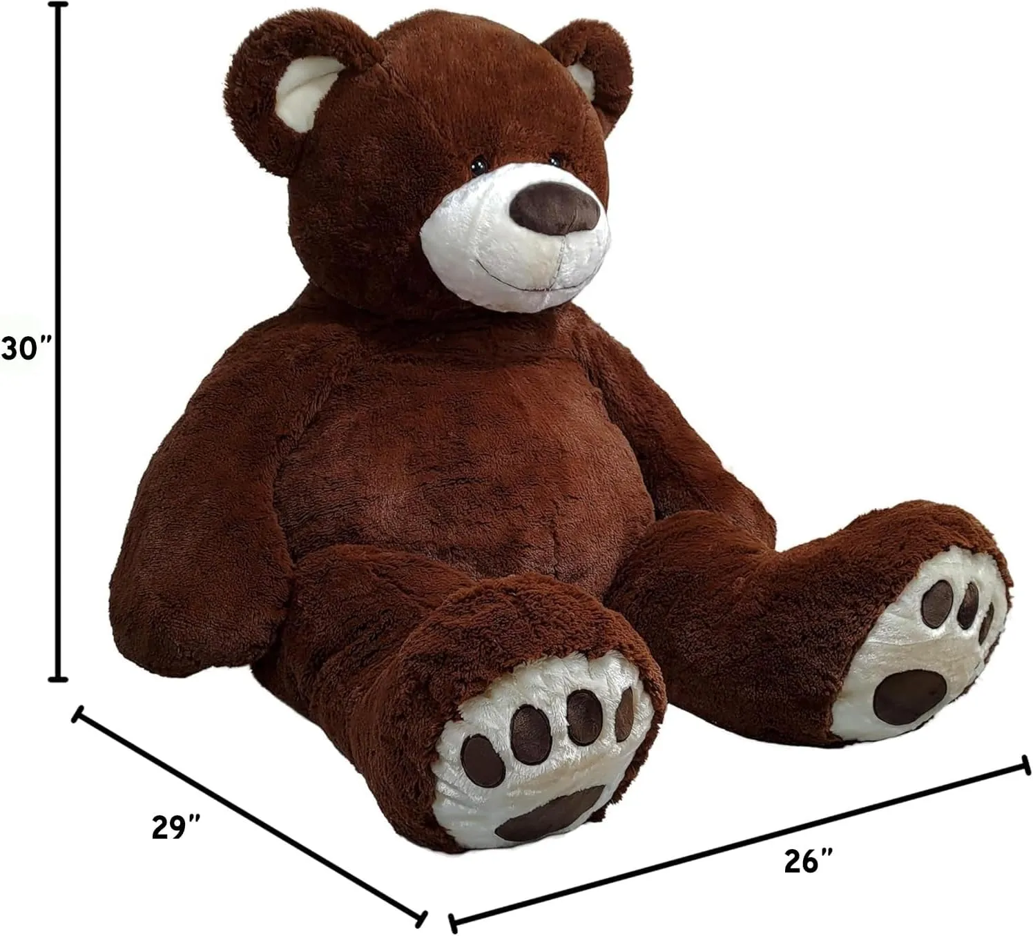 Anico 59" Tall (5 Foot) Giant Plush Bear, Stuffed Animal, Dark Brown Teddy Bear with Smiling Face. Premium Stuffed Toy Teddy Bear, Perfect for Girlfriend, Kids, Valentine's Day, Christmas!