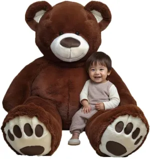 Anico 59" Tall (5 Foot) Giant Plush Bear, Stuffed Animal, Dark Brown Teddy Bear with Smiling Face. Premium Stuffed Toy Teddy Bear, Perfect for Girlfriend, Kids, Valentine's Day, Christmas!