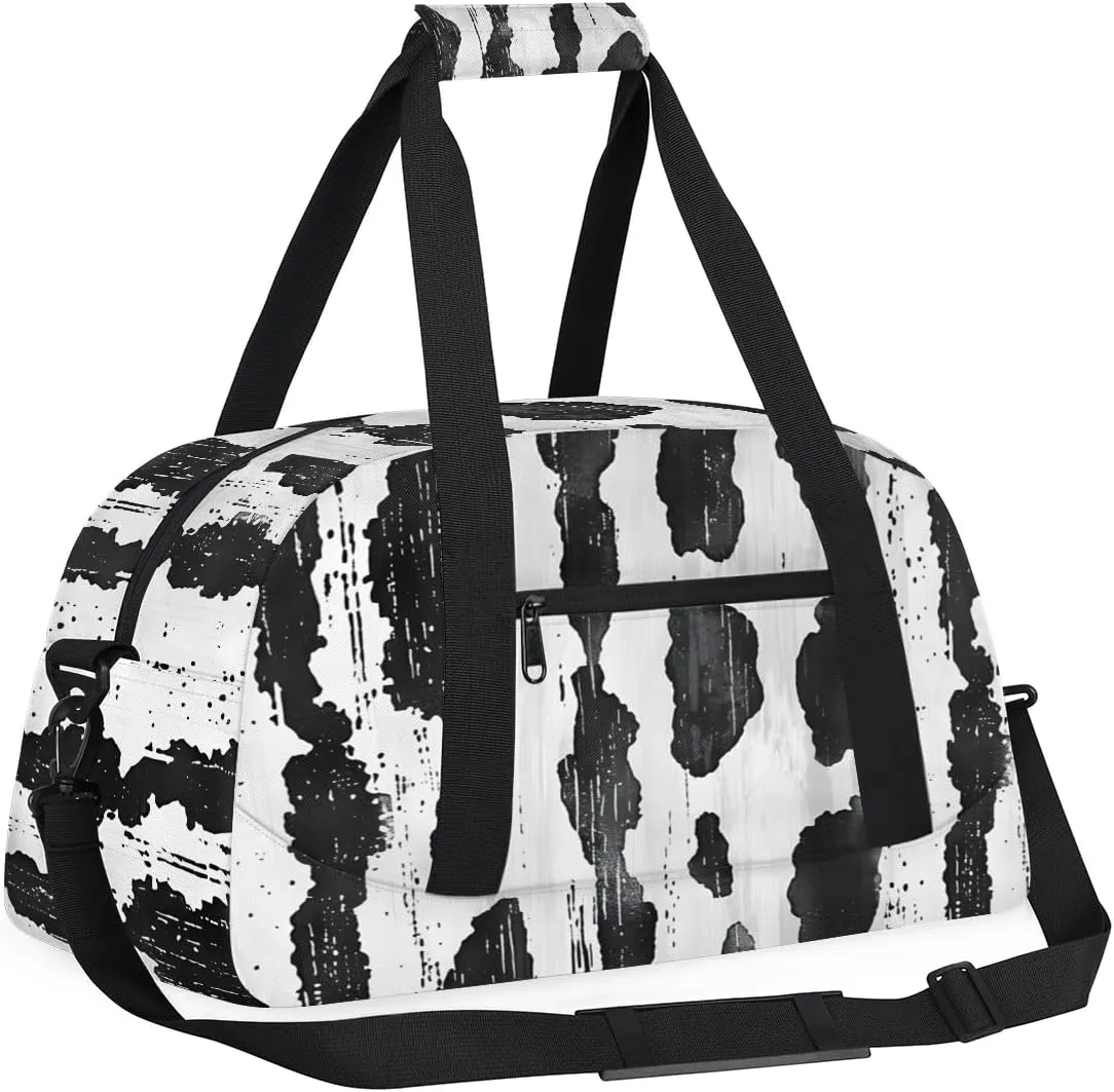 Animal - Leopard Print Kids Overnighter Duffel Bags for Boys, Carry-On Size Sports Gym Bag with Front Zipper Pocket for School Practice or Overnight Travel Weekender Sleepover Tote Bag