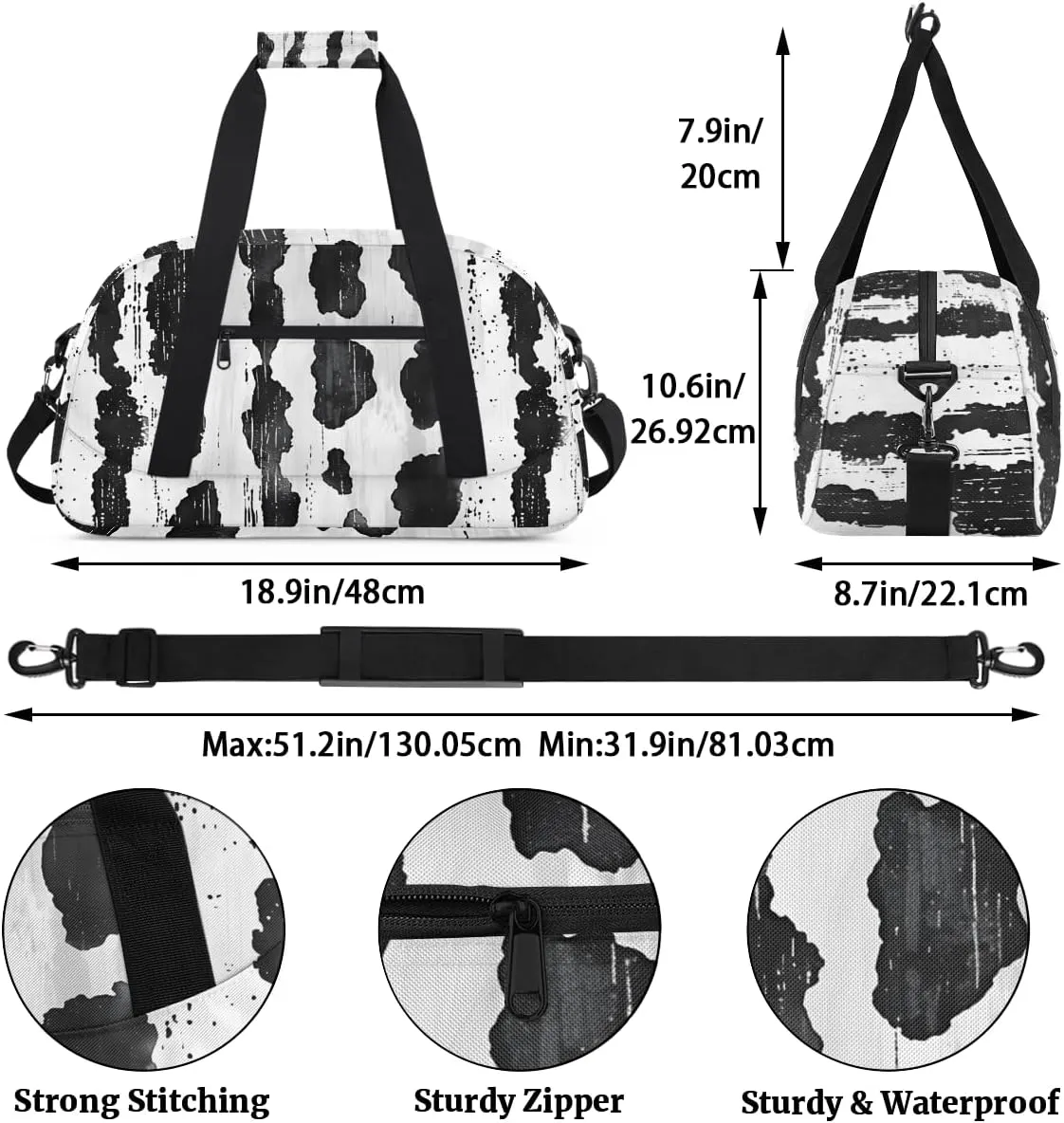 Animal - Leopard Print Kids Overnighter Duffel Bags for Boys, Carry-On Size Sports Gym Bag with Front Zipper Pocket for School Practice or Overnight Travel Weekender Sleepover Tote Bag