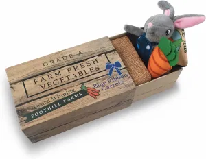 Animals in Boxes - 'Hopper The Garden Rabbit' Playset with Stuffed Bunny in a Vegetable Crate Bed