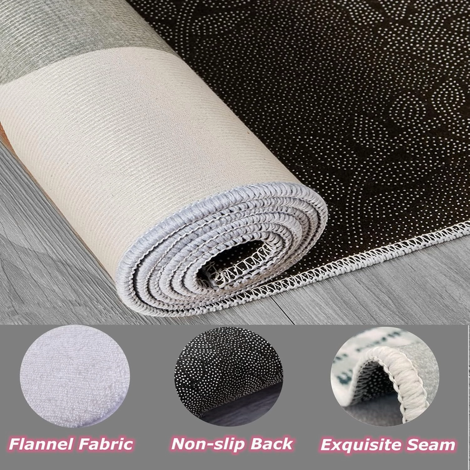 Anime Monster 4x6 Rug for Bedroom Cute Animals Washable Area Rugs Living Room White Carpet for Study Bedroom Nursery, Washable Rugs Non Slip Soft Carpet