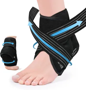 Ankle Ice Pack Wrap, Cold Therapy Ankle Foot Gel Ice Pack, Reusable Gel Cold Pack for Achilles Tendon with Double Compression, Plush Lining - 1 Pack