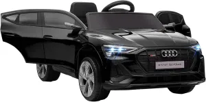 Aosom 12V Kids Electric Ride On Car, Audi E-tron, Battery Powered Toy with Parent Remote Control, Suspension System, Auxiliary Wheels, LED Lights, Music and Horn, MP3 Player, Black