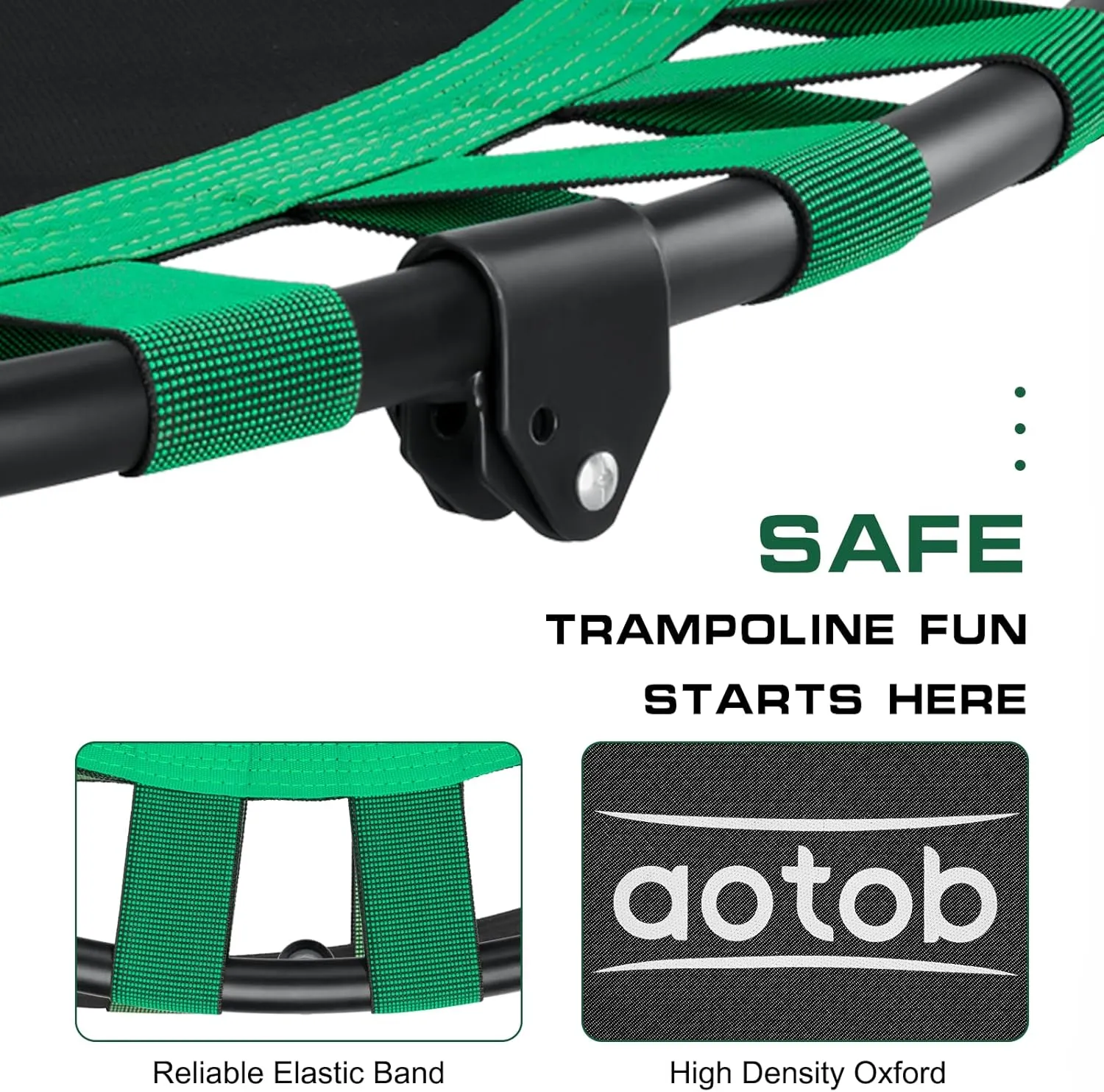 AOTOB 40/48” Fitness Trampoline for Adult, Max Load 450 LBS Foldable Mini Trampoline with Durable Bungees, Small Rebounder Exercise Trampoline for Workout for Quiet and Safely Cushioned Bounce