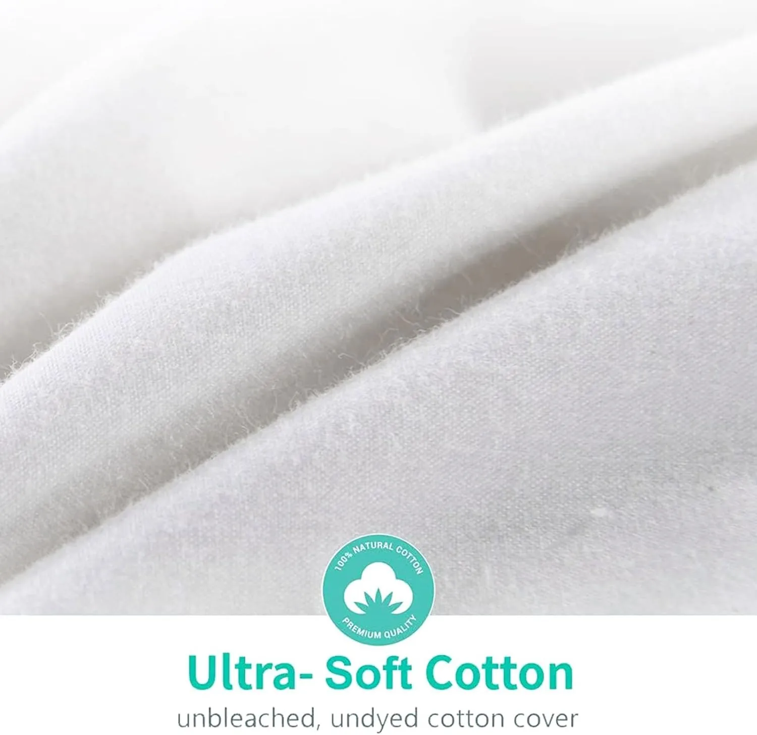 APSMILE King Size Luxury 100% Organic Cotton All Season Down Feather Fibers Comforter, Extra Fluffy Medium Warmth Duvet Insert(106x90, Ivory White)