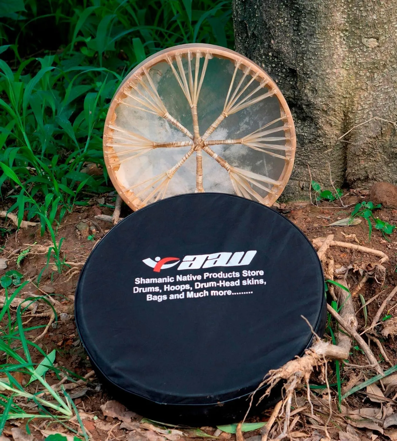 ARAW American Shamanic Native Drum Bison Natural Hide (14 Inches Diameter X 3 Inches Depth)