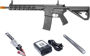Arcturus Tactical LWT MK-III Carbine 12" Polymer- Electric Full/Semi-Auto/2rd-Burst/3rd-Burst/Binary/Ramping Airsoft AEG Sport SE Starter Pack Black with Battery and Charger