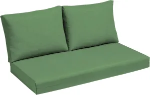 Arden Outdoor Loveseat Cushion Set, 48 x 24, Water Repellent, Fade Resistant, Cushion Set for Couch, Bench, and Swing 48 x 24, Moss Green Leala