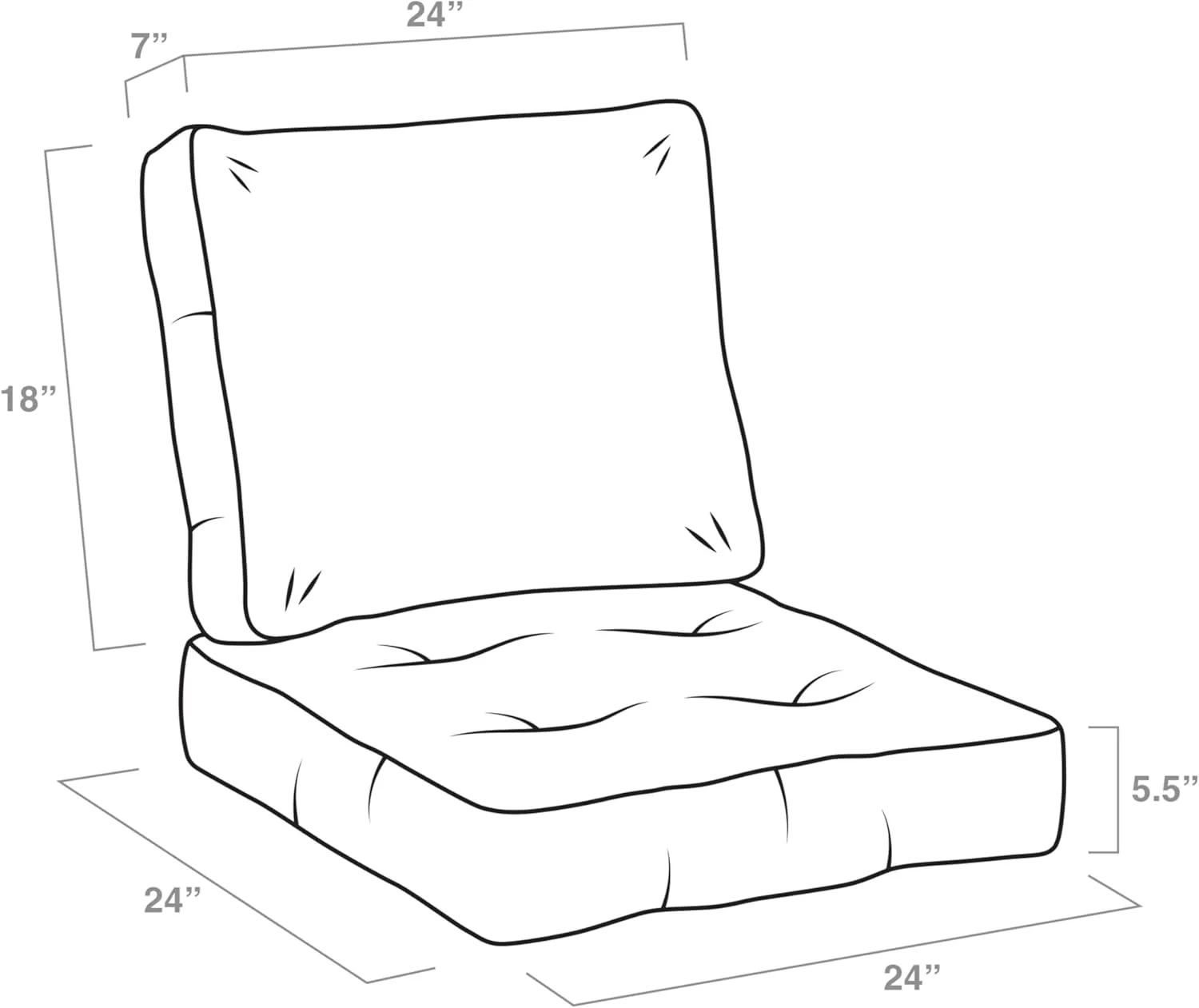ARDEN Outdoor Plush Modern Tufted Blowfill Deep Seat Set, 24 in x 24 in, Weather-Proof, Rain-Proof, Fade Resistant Patio Cushion, Ultra Cozy 24 x 24, Aqua Leala