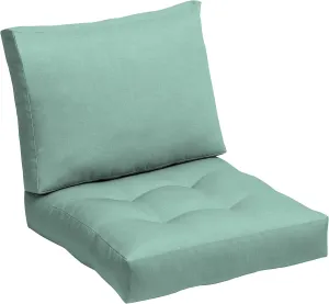 ARDEN Outdoor Plush Modern Tufted Blowfill Deep Seat Set, 24 in x 24 in, Weather-Proof, Rain-Proof, Fade Resistant Patio Cushion, Ultra Cozy 24 x 24, Aqua Leala