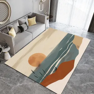 Area Rugs for Living Room Minimalist Valley Cream Fluffy Rug Soft Flannel, Rug Floor Carpet with Durable Anti Slip Backing, Carpet Runners Ideal for Bedroom and Nursery 2x3 ft