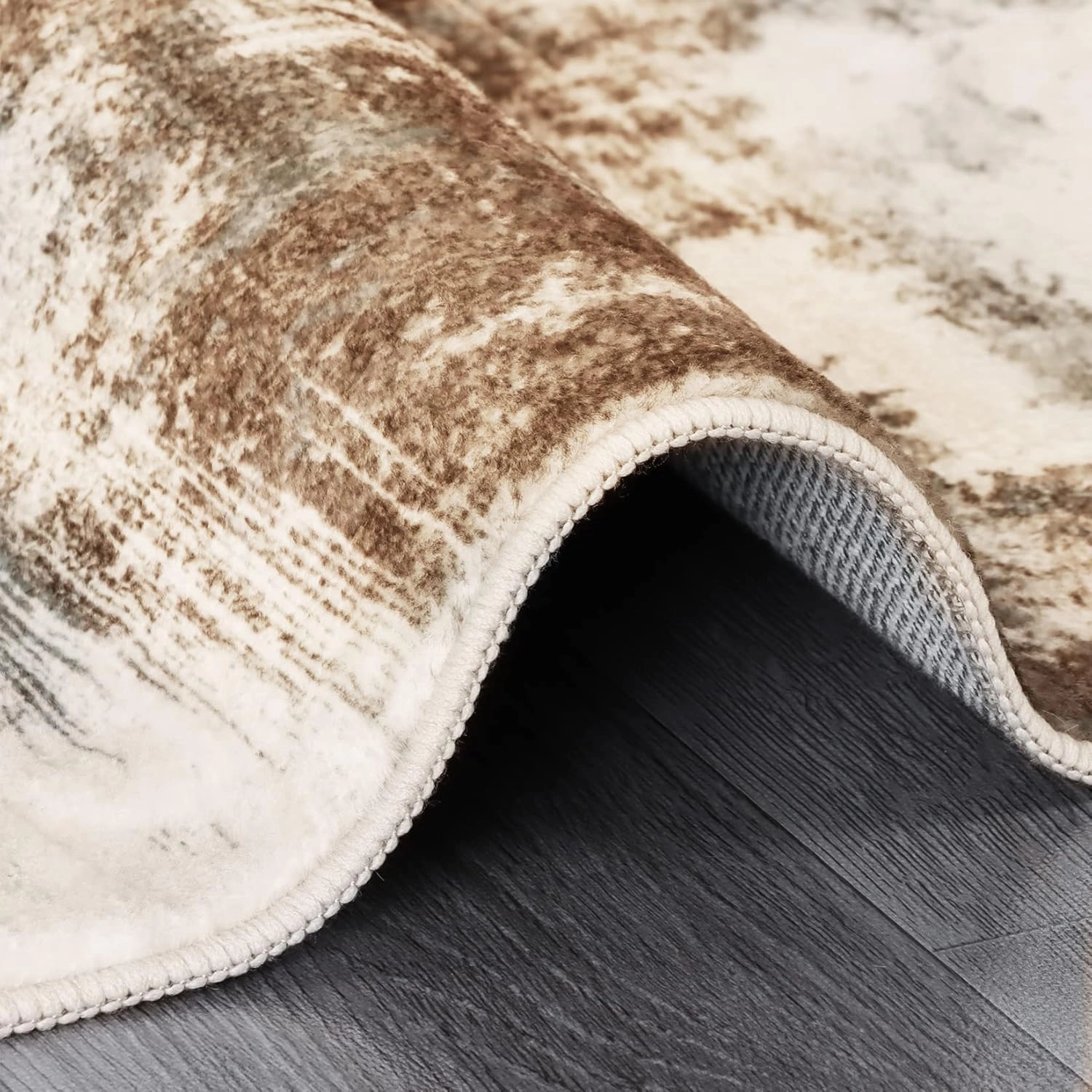 Area Rug Living Room Rugs: 5x7 Indoor Soft Fluffy Rug Abstract Carpet for Bedroom Kitchen Dining Room Floor Washable Plush Throw Large Accent Rug Home Office Nursery Decor - Beige