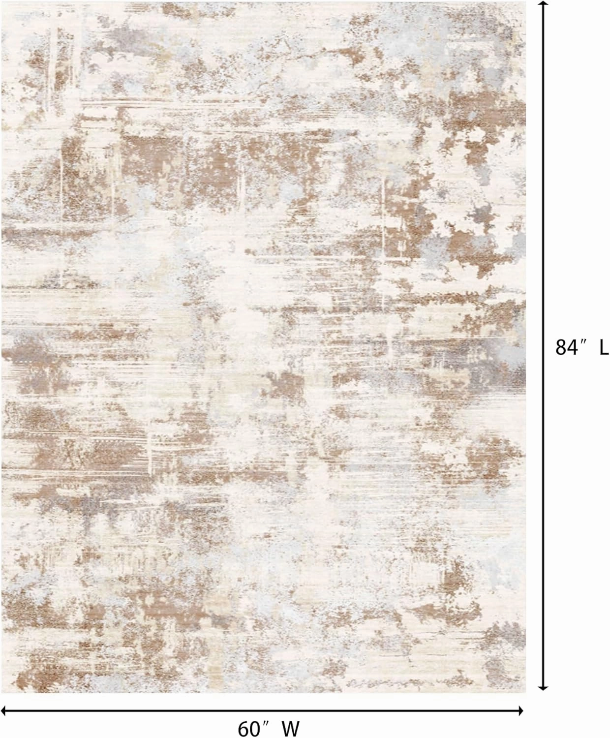 Area Rug Living Room Rugs: 5x7 Indoor Soft Fluffy Rug Abstract Carpet for Bedroom Kitchen Dining Room Floor Washable Plush Throw Large Accent Rug Home Office Nursery Decor - Beige