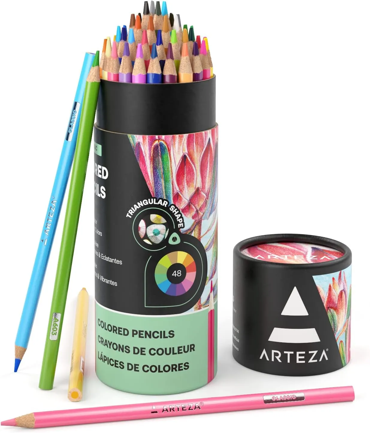 ARTEZA Colored Pencils, 48 Soft Color Pencils, Highly-Pigmented, Wax-Based Coloring Pencils for Artists, and Beginners