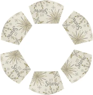 Artoid Mode Christmas Snowflakes Wedge Shape Placemats for Round Table Set of 6, Let it Snow Winter Winter Seasonal Kitchen Dining Table Decoration for Indoor Party Home
