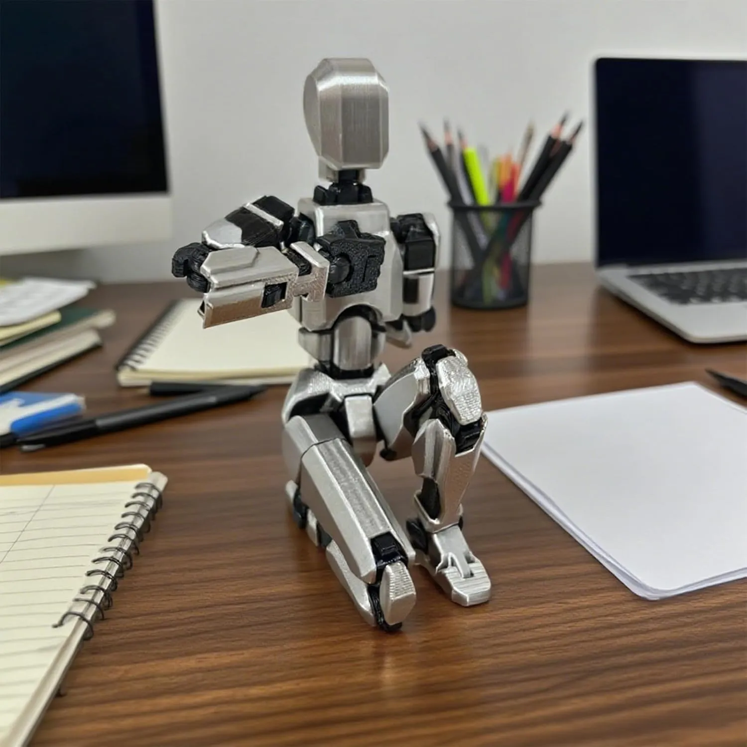 Assembled Large T13 Figure Set - Playable Lucky 13 Figures for Role-Playing and Collecting - 3D Printed Removable Articulated Toys - A Gift for Figure modelers and Collectors! (Grey)