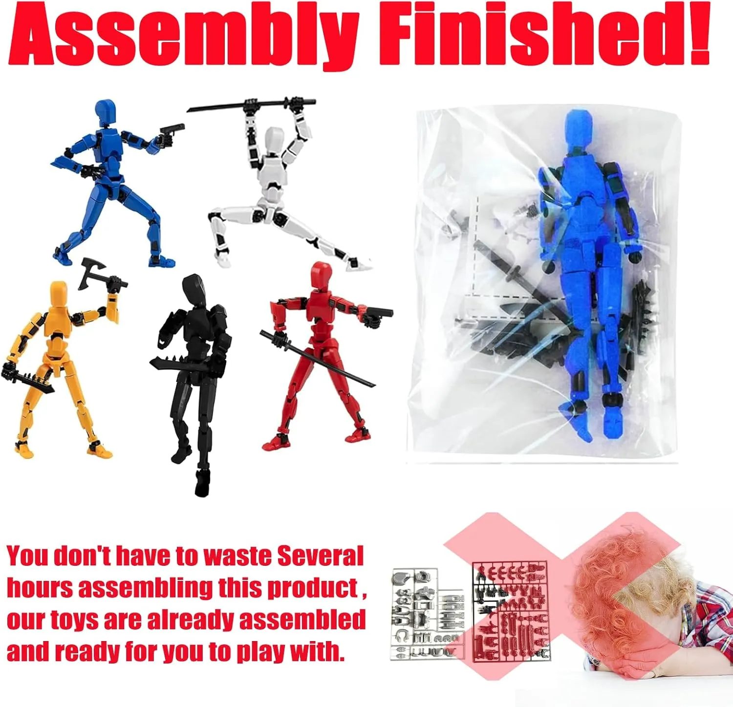 Assembly Completed-2024 New Titan 13 Action Figure Set,Nova 13 Action Figures,Titan 13 Robot,3D Printed Multi-Jointed Action Figures Dummy Robot 13 (9pcs(Assembly Completed))