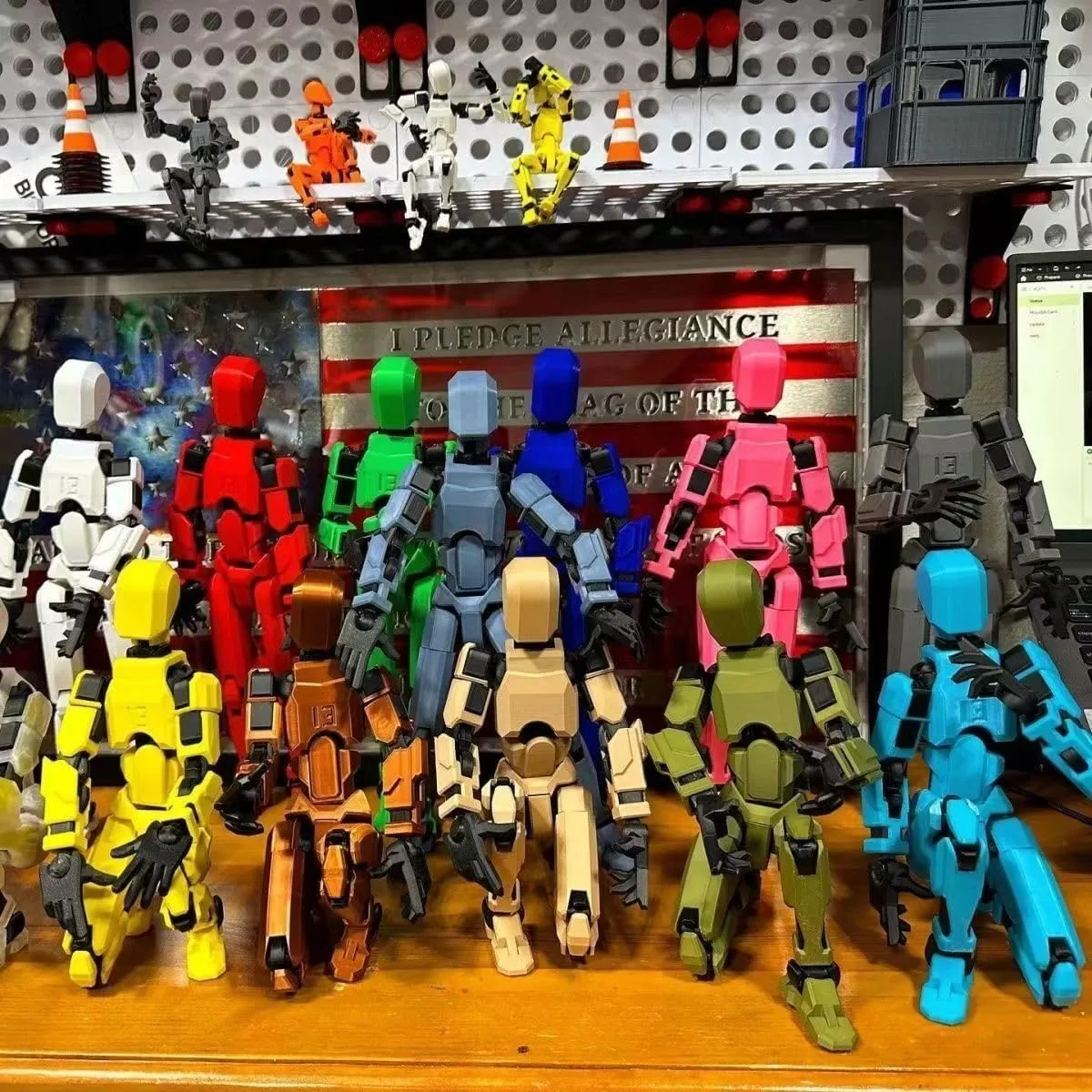 Assembly Completed-2024 New Titan 13 Action Figure Set,Nova 13 Action Figures,Titan 13 Robot,3D Printed Multi-Jointed Action Figures Dummy Robot 13 (9pcs(Assembly Completed))