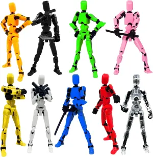 Assembly Completed-2024 New Titan 13 Action Figure Set,Nova 13 Action Figures,Titan 13 Robot,3D Printed Multi-Jointed Action Figures Dummy Robot 13 (9pcs(Assembly Completed))