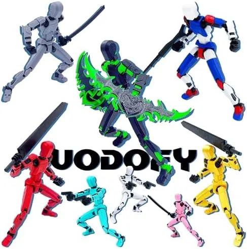 (Assembly Completed) T13 Action Figure Set, 3D Printed Toys Robo 13 Action Figure,Dummy 13 Titan 13 Action Figure (Black   Orange)