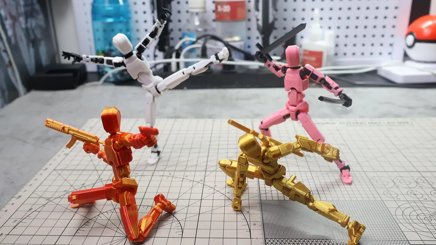 Assembly Completed T13 Action Figure, Titan 13 3D Printed Action Figure, Lucky 13 Action Figure, Assembled Dummy 13 Action Figure(Golden), Golden13