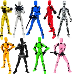 (Assembly Completed) Titan 13 Action Figure, Upgrade T-Robot 13 Action Figures, New Dummy Robot 13, 3D Printed Multi Action Figure Set,Creative Gifts for Children Adults (9pcs(Assembly Completed))