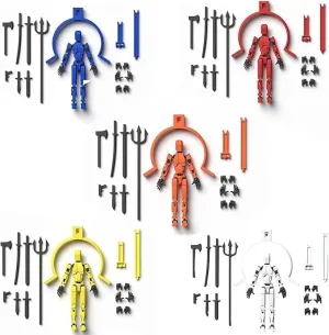 [Assembly Required] Dummy13 Action Figure Set, T13 Action Figure, Action Figure Stand, T 13 Action Figure, Articulated Figures, Multi-jointed Movable Robot, 7 weapons and 3 pair of hands (5 Pcs)