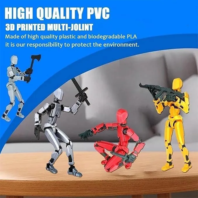 [Assembly Required] Dummy13 Action Figure Set, T13 Action Figure, Action Figure Stand, T 13 Action Figure, Articulated Figures, Multi-jointed Movable Robot, 7 weapons and 3 pair of hands (5 Pcs)