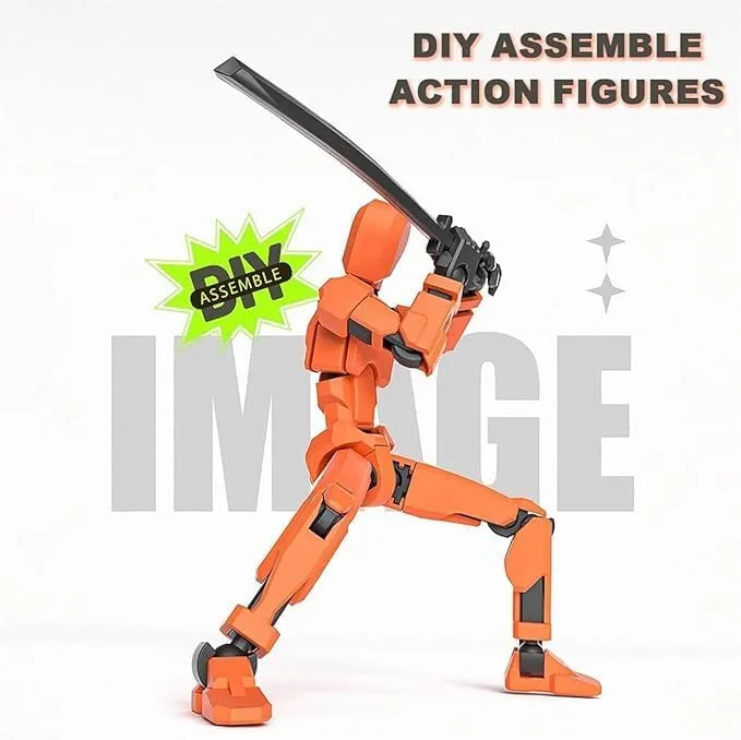 [Assembly Required] Dummy13 Action Figure Set, T13 Action Figure, Action Figure Stand, T 13 Action Figure, Articulated Figures, Multi-jointed Movable Robot, 7 weapons and 3 pair of hands (5 Pcs)