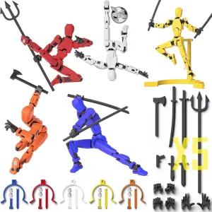 [Assembly Required] Dummy13 Magnetic Action Figure Set, Anti-Gravity Style, T13 Action Figure Stand, Magnetic Articulated Figures, 3D Printed Multi-Jointed Movable Robot (5 PCS)