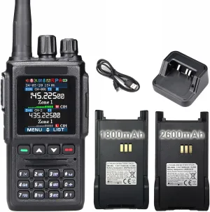 AT-D168UV Dual Band DMR Handheld Mobile Two-Way Radio, VHF/UHF Digital/Analog TRANSCEIVER w/Satellite Function, APRS-10K Talk Groups and 500K Digital Contacts, 2 Batteries for Team Work
