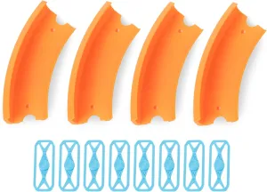 Atlas 45 Degree Banked Turn Compatible with Hot Wheels - 4 Pack, Durable Racetrack Expansion Pieces