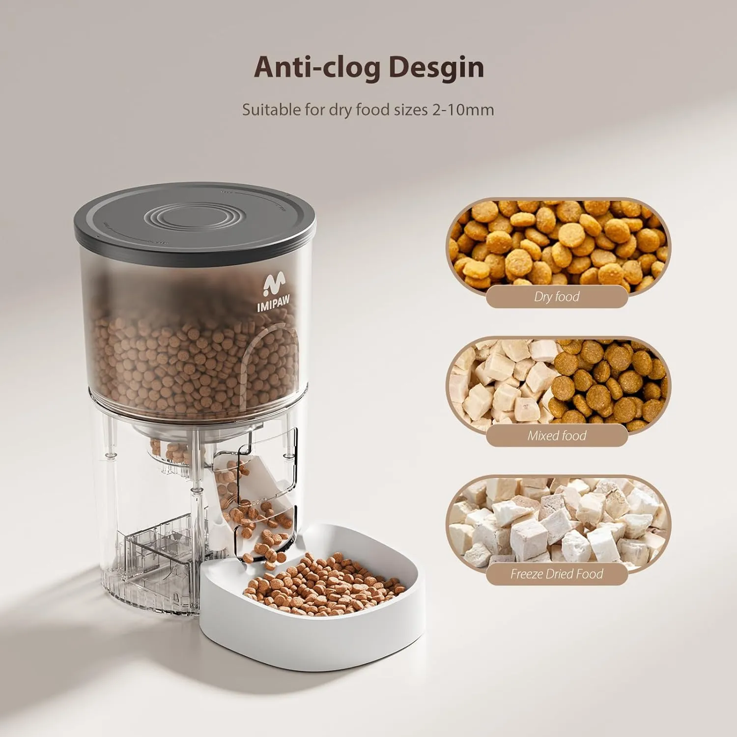 Automatic Cat Feeder and Water Fountain, Timed Pet Dry Food Dispenser, Programmable Portion Control, 1-6 Meals Per Day, Cat Fountains for Drinking with Filter, Small Pets (3L Combo)