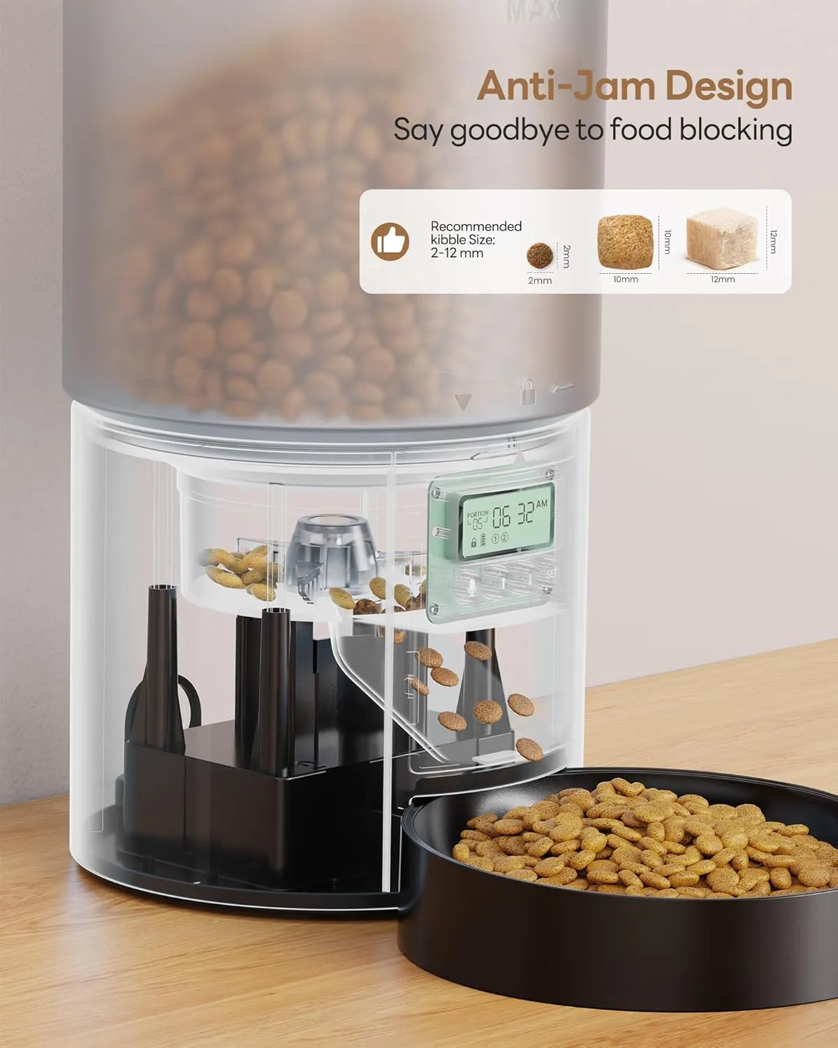 Automatic Cat Feeder Food Dispenser: 4L Timed Small Dog Dry Food Dispenser with 10s Voice - Distributeur Nourriture Chat Freinhund Programmable - Auto Pet Feeder with 1-6 Meals Per Day