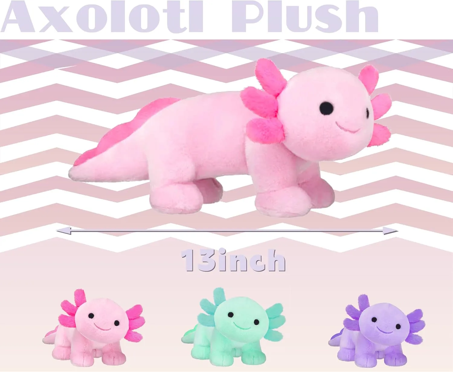 Axolotl Plush, Soft Cute Axolotl Stuffed Animal Plushies, Kawaii Plushies Dolls for Kids, Gift for Girls Boys (Green)