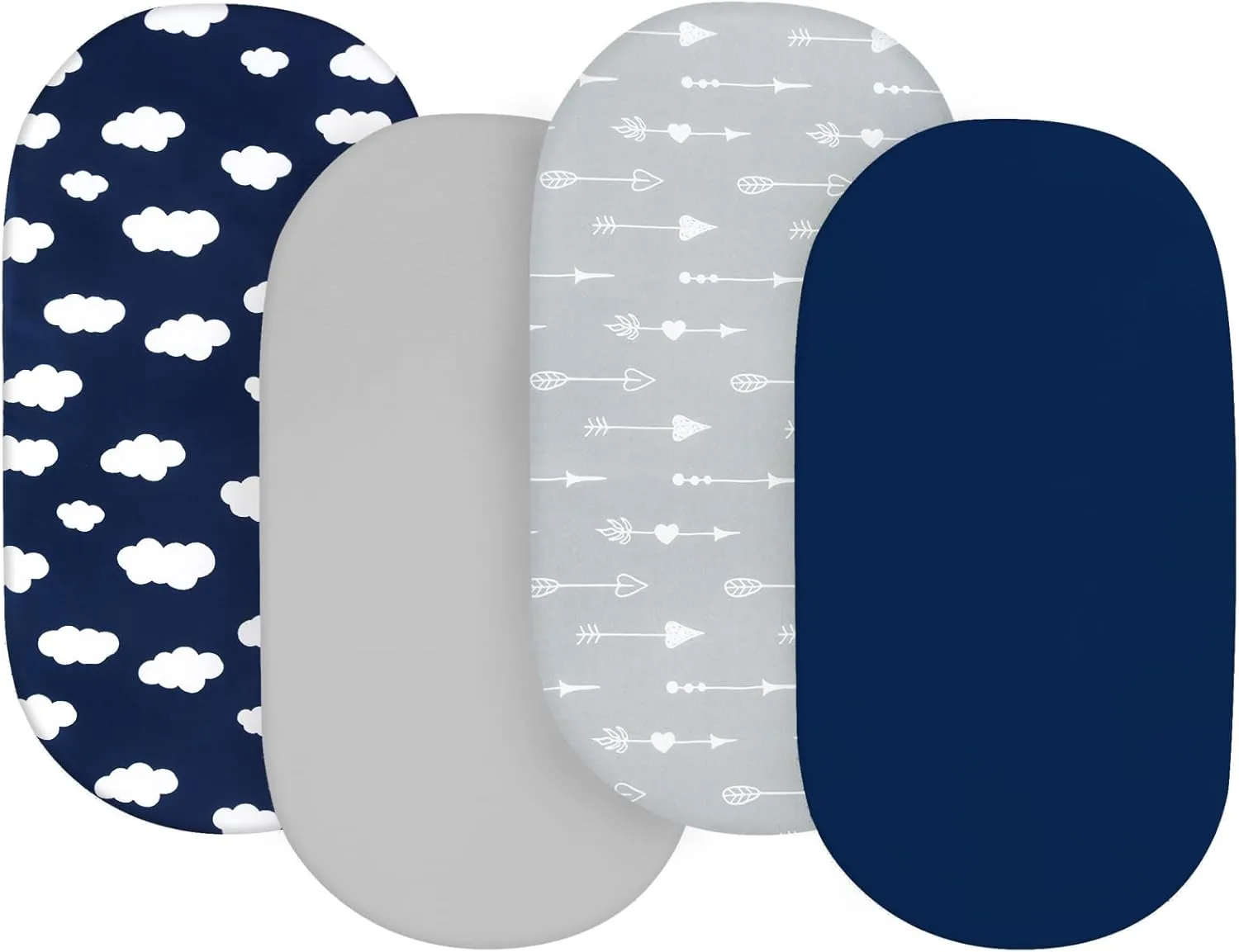 Baby Bassinet Sheets 4 Pack Compatible with UPPAbaby and Chicco LullaGo Anywhere Portable Bassinet, Ultra Soft & Skin-Friendly