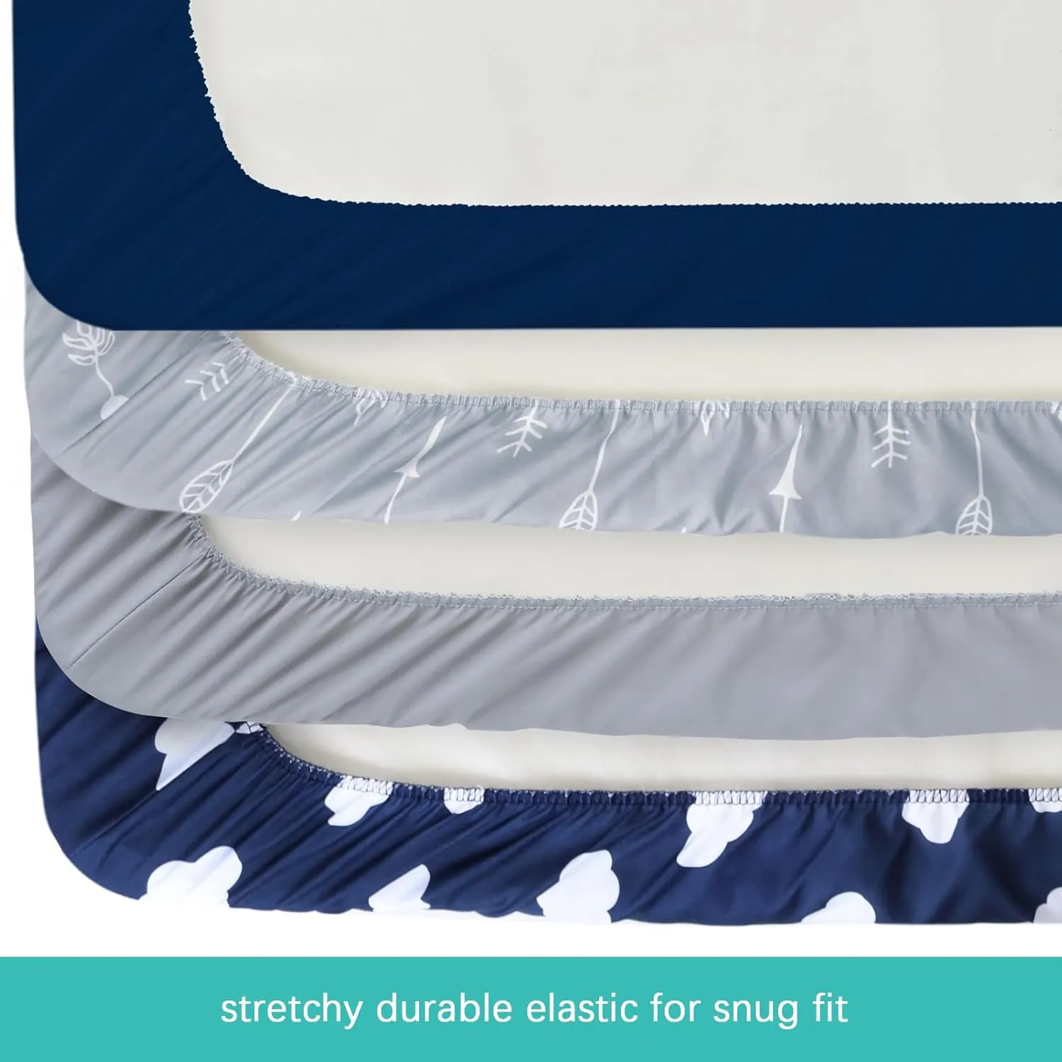 Baby Bassinet Sheets 4 Pack Compatible with UPPAbaby and Chicco LullaGo Anywhere Portable Bassinet, Ultra Soft & Skin-Friendly