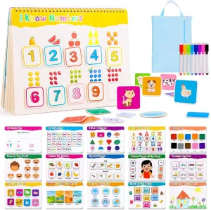 Back to School Supplies - Toys for Toddlers Coloring Books for 4-5 Year Old Girls, Pre-Assembled Stickers & Reusable Activity Thick Durable Page, Travel-Friendly Educational Toy, Birthday Gift for Kid