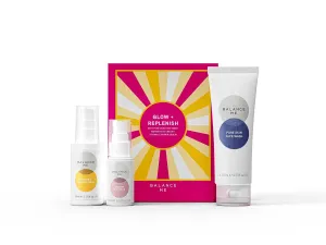 Balance Me Glow   Replenish Skin Care Set, Includes Vitamin C Repair Serum, Pure Skin Face Wash, Wonder Eye Cream, Gift Set for Women