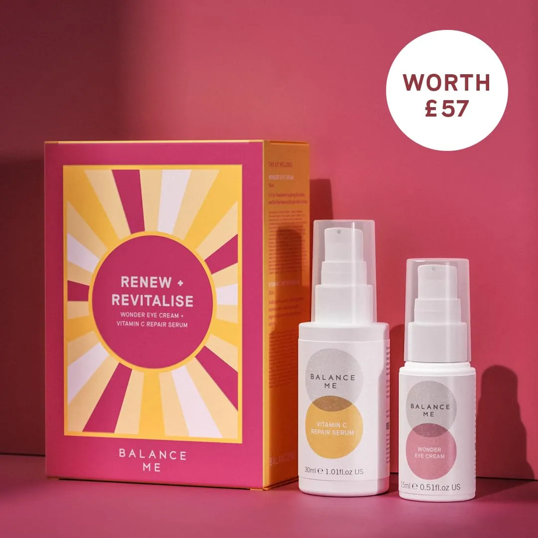 Balance Me Renew   Revitalise Skin Care Set, Includes Vitamin C Repair Serum & Wonder Eye Cream, Skin Care Kit with 2 Award Winning Products