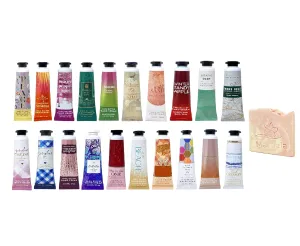 Bath & Body Works 6 Pack Assorted Hand Cream Set with a Himalayan Salts Springs Sample Soap