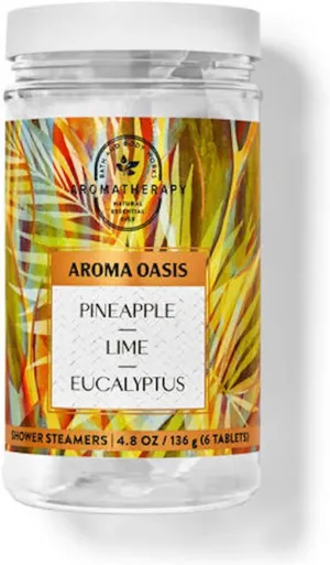 Bath & Body Works Aromatherapy Pineapple Lime Eucalyptus Shower Steamers 4.8 OZ / 136 G Bottle (6 Tablets) (Pineapple Lime Eucalyptus)