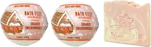 Bath & Body Works Sugared Snickerdoodle 2 Pack Bath Fizzy Set with a Himalayan Salts Springs Sample Soap