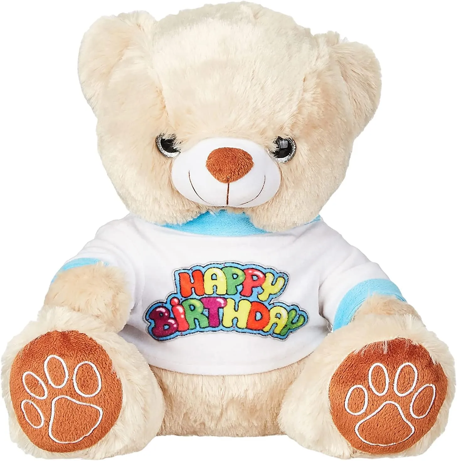 BBRATS Teddy Soft Toy, 33cm (Beige, Happy Birthday T-Shirt)
