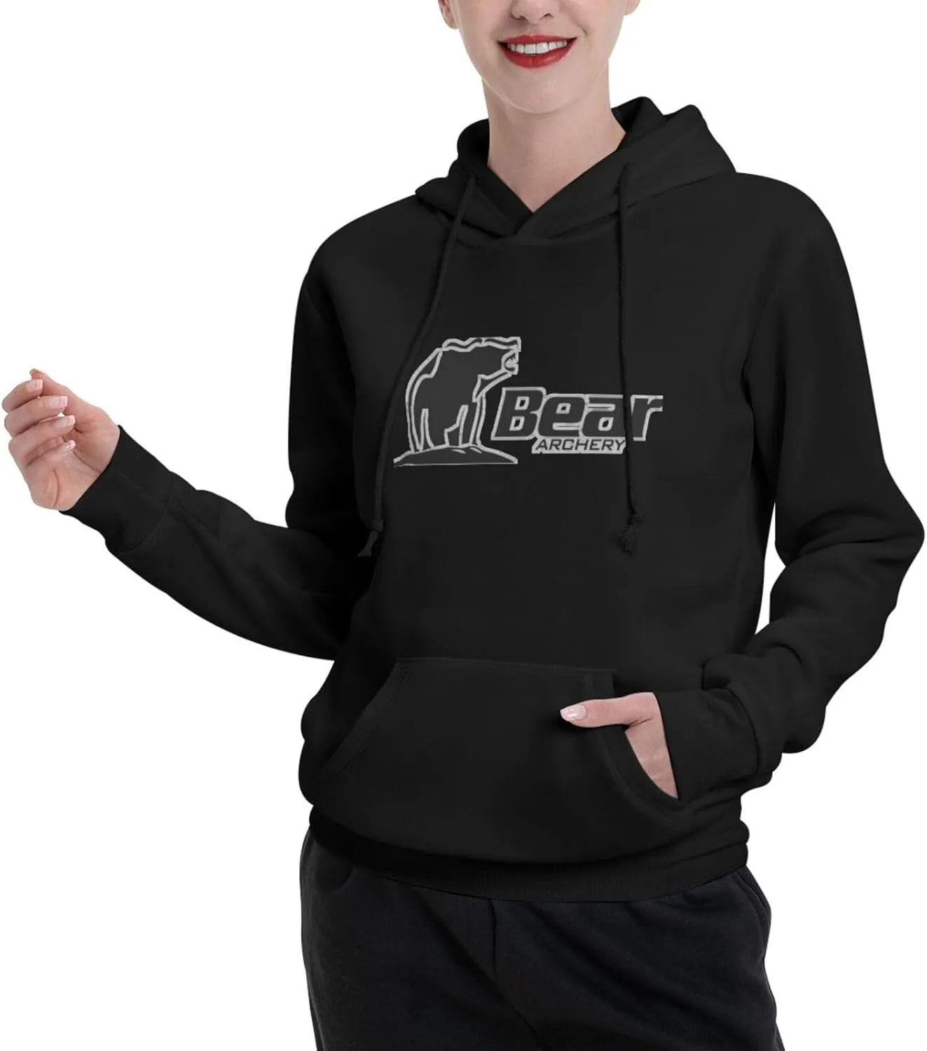 Bear Archery Hoodie Long Sleeve Pullover Casual Sweatshirt Hooded Couple-