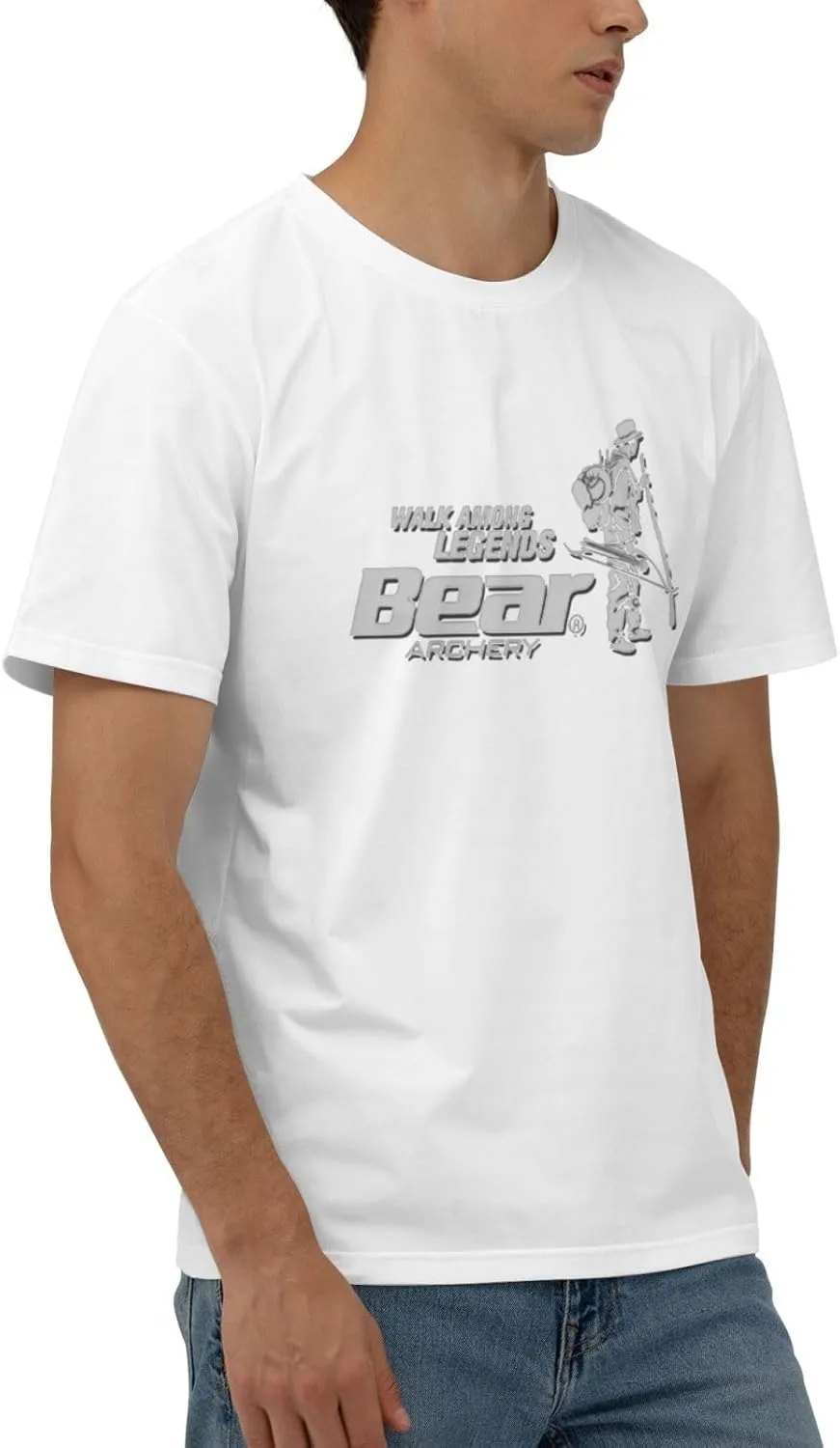 Bear Archery T-Shirt Men's Classic Basic Homecoming Basic Spring Short Sleeve Tops-