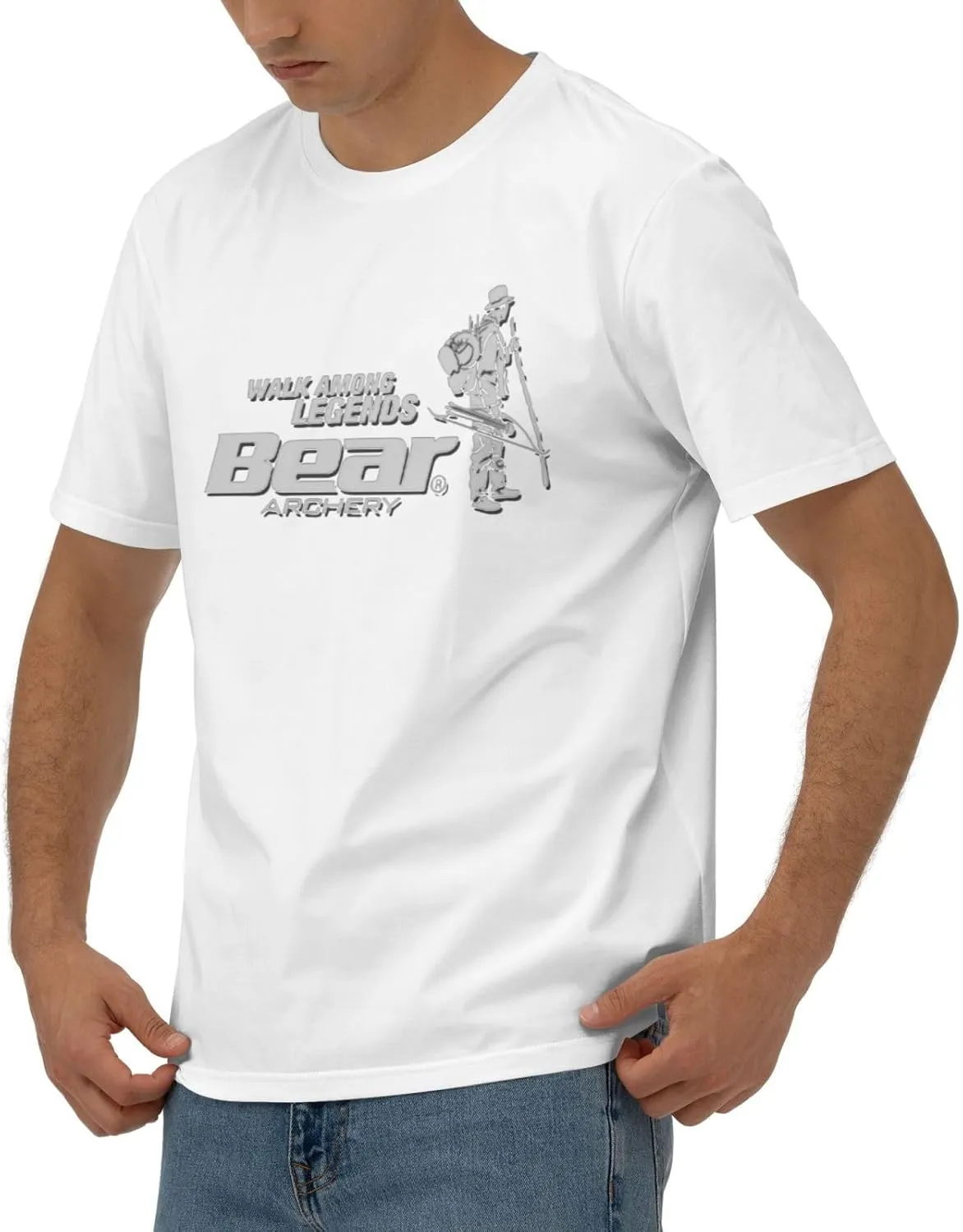 Bear Archery T-Shirt Men's Classic Basic Homecoming Basic Spring Short Sleeve Tops-