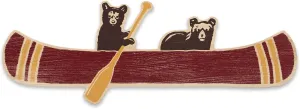 Bear Cubs in Canoe Wood Wall Decor- Large Canoe Wall Art for Lake House, Cabin or Man Cave