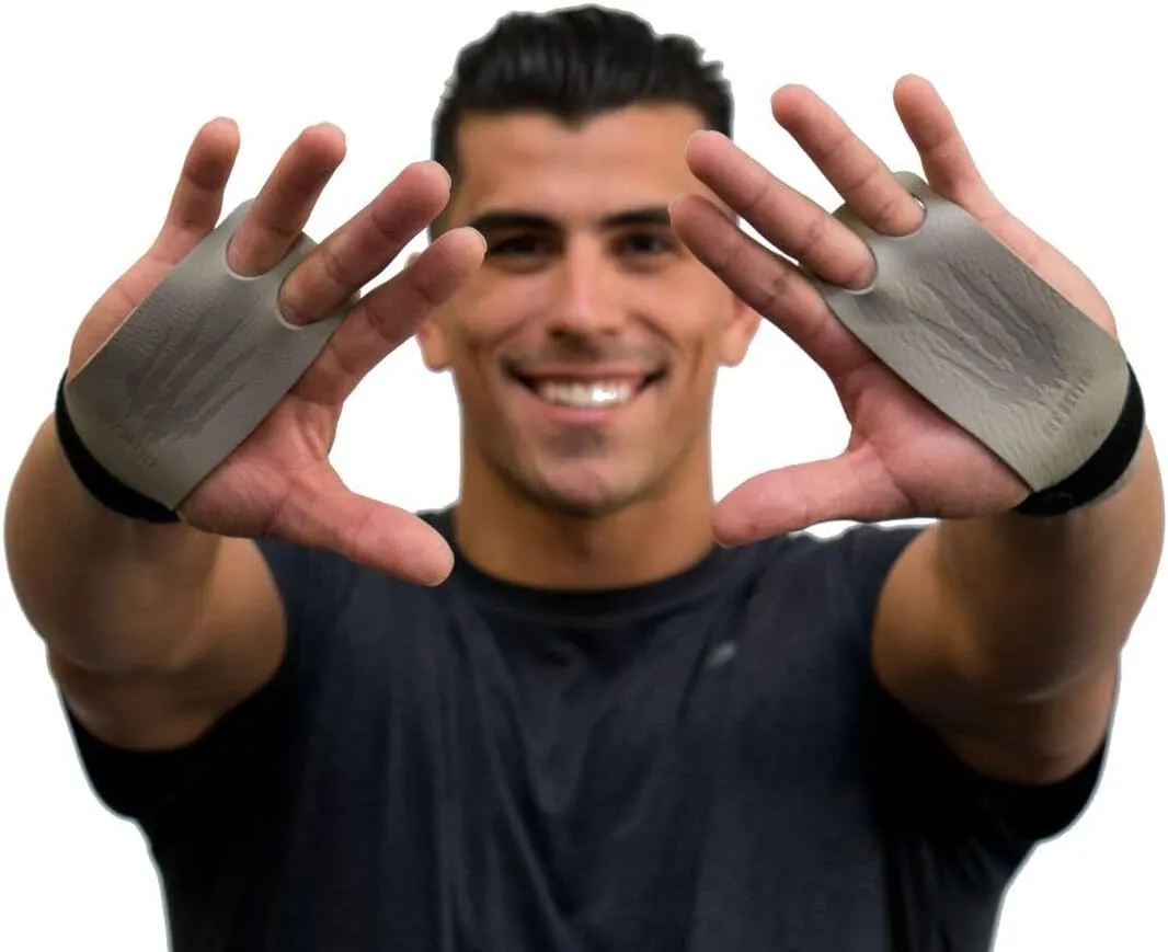 Bear KompleX 2 Hole Leather Hand Grips for Crosffit Workouts, Pull-ups, Weightlifting, WOD Gymnastics, Crosstraining Palm Grips with Wrist Wraps, Hand Protection from Rips and Blisters,1 Pair